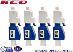 China Blue 10dB LC / UPC Optical Fiber Attenuation , Single Mode Attenuator With Square Dusty Cap on sale