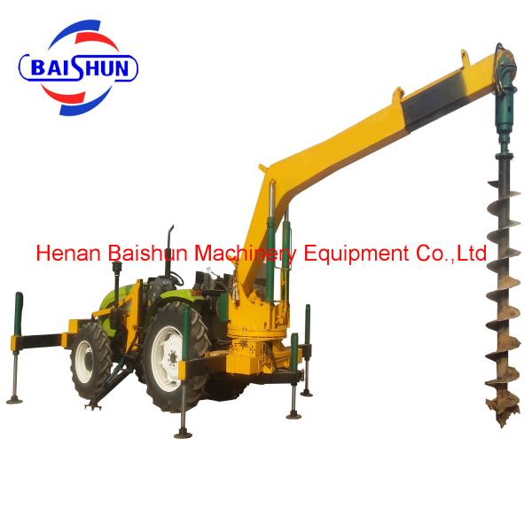 Hydraulic ground digger auger drill attachment for excavator