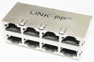 Stacked 10/100M Shield RJ45 Multi-port Modular Jacks , Metal Router RJ45