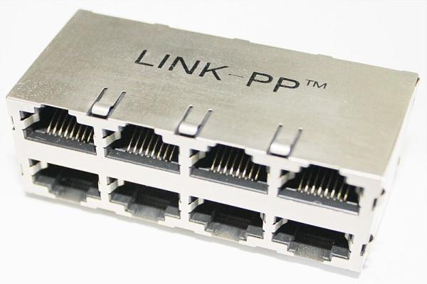 Quality Stacked 10/100M Shield RJ45 Multi-port Modular Jacks , Metal Router RJ45 for sale