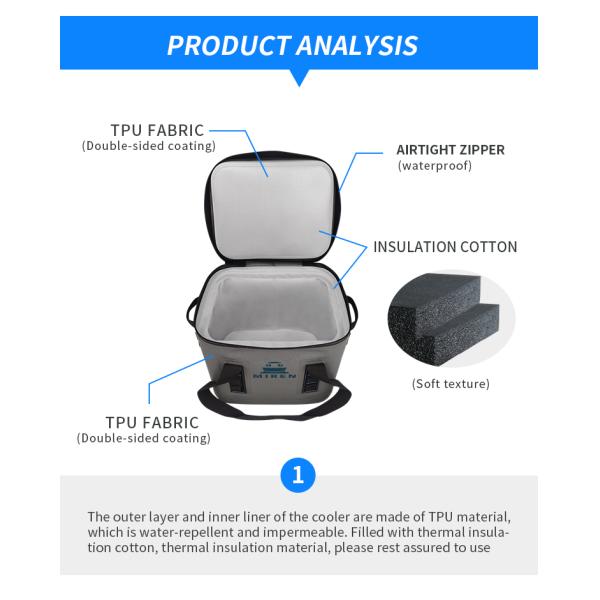Refrigerated Picnic Insulated Bag , Drink Cooler Bag For Outdoor Camping