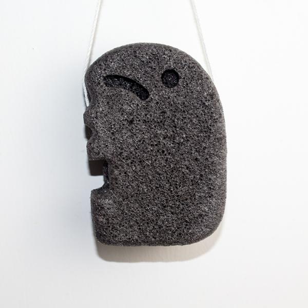 Black Elephant Shape Konjac Fiber Sponge 100 Pure Charcoal Bath Sponge