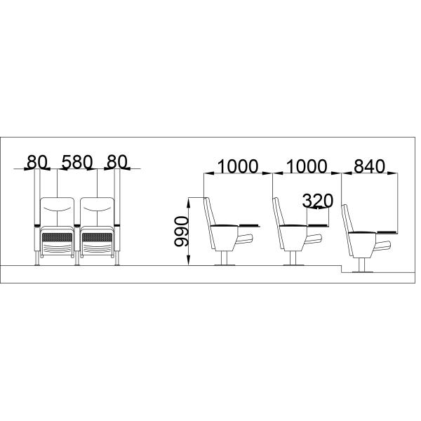 ODM Conference Hall Movie Theater Stadium Seating Chair Hypoallergenic Waterproof