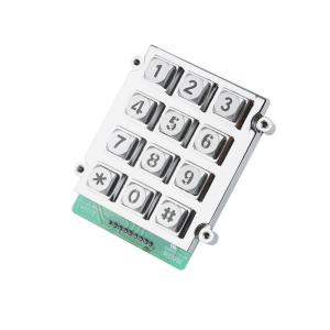 China 12 Key Vandalproof IP65 Backlit Numeric Keypad Zinc Alloy Matrix For Dark Environment on sale