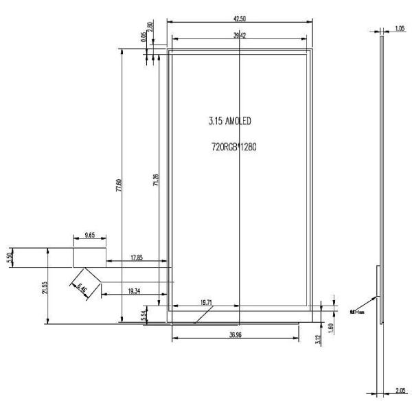 3.15 Inch 360x640 Color OLED Screen Amoled Screen I2C Oncell