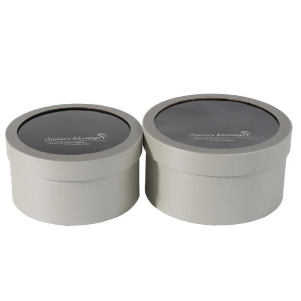 Flower Tube Box Packaging Round Top Window Cylinder Elegant Gift Box