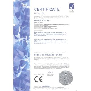 Wuxi XM Auto-Control Valves Industry Co.,Ltd Certifications