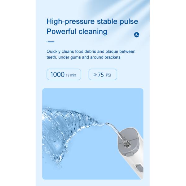 Three Dry Batteries Rechargeable Dental Water Flosser With Tongue Scraper