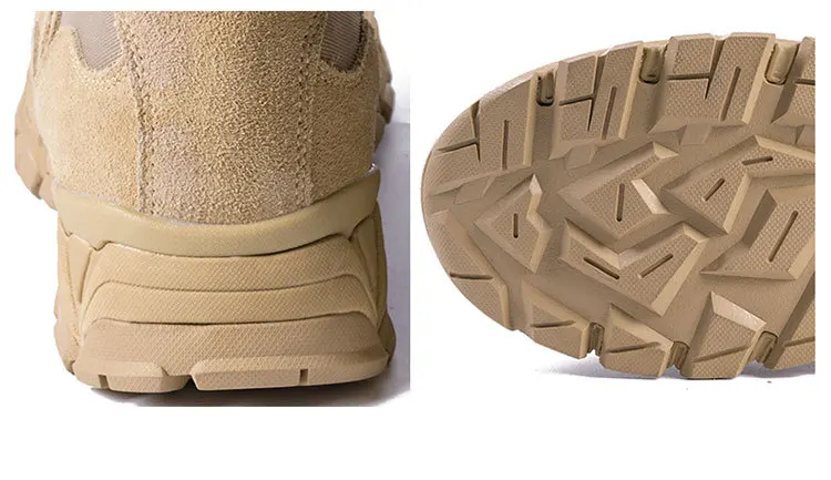 Casual Brown Army Military Boot With Heel Non-Slip High-Top Men Training