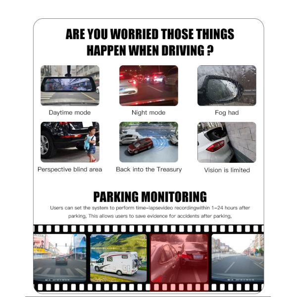 Front And Rear Dash Cam Night Vision Car Camera IMX307