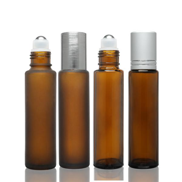 10ml Amber Glass Roll On Bottles With Aluminum Plastic Cap