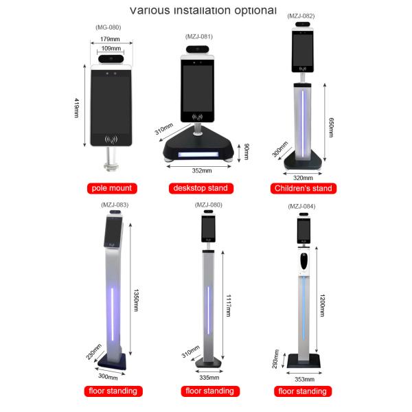 Android Floor Standing 120cm Face Recognition Infrared Thermometer