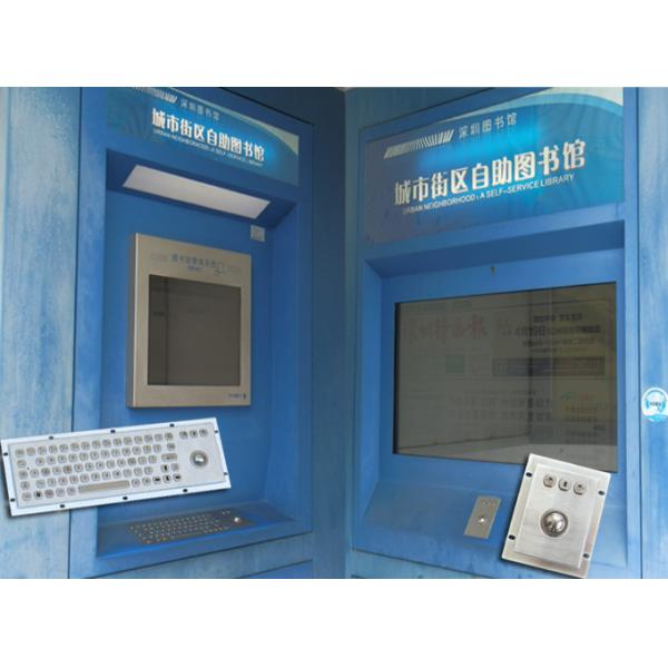 70 Keys Industrial Metal Computer Keyboard With Trackball / Stainless Steel Kiosk Keyboard