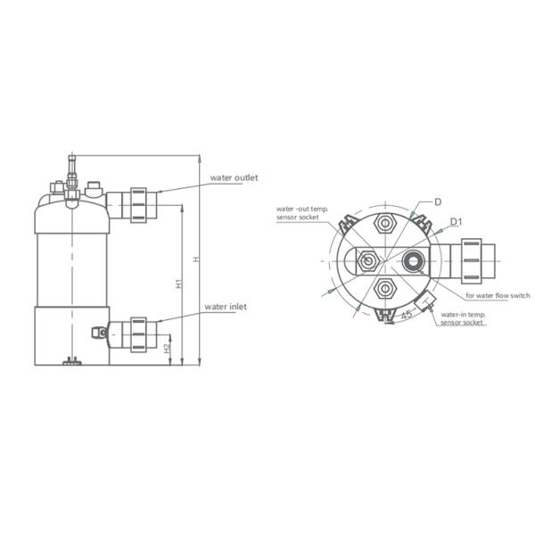 Corrosion Resistant Titanium Heat Exchanger 10.5KW With Pure Titanium Seamless Tube