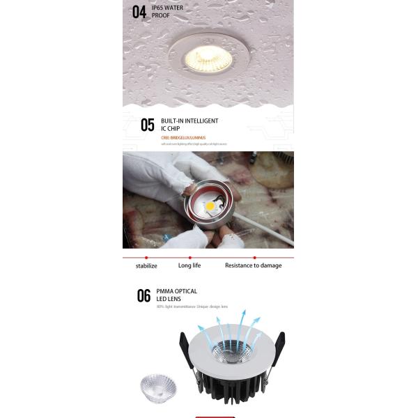 Trim Cover Changeable 40 Degree Beam Angle CREE Chip Ip65 Waterproof Downlight