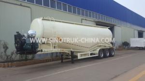 China 30TONS 3 Axles Bulk Powder Tankers Cement Trailer  WEICHAI engine Air compressor BOHAI on sale