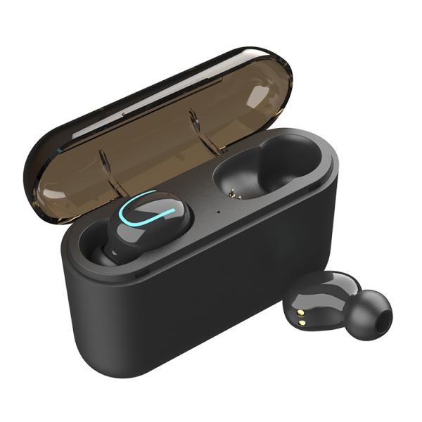 Rechargeable IPX4 Waterproof Earbud With Microphone 1500mAh USB Power Bank Dock Charging Case