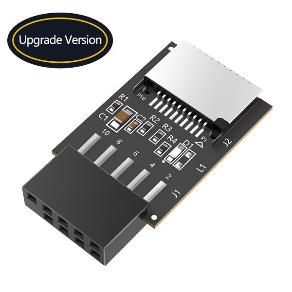 Quality New Version USB 2.0 9pin Front Panel Header to Type-E Internal Adapter with 5V Power LED for sale