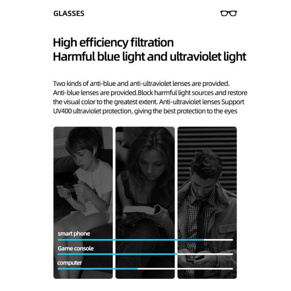 Handsfree smart sunglasses built in double speakers touch control for outside sport