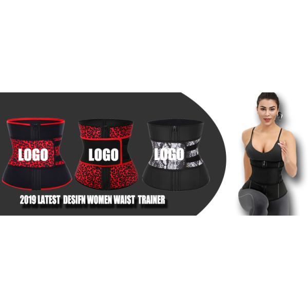 Knitted Weaving Method Private Label Leopard Print Compression Belt Waist Trainer