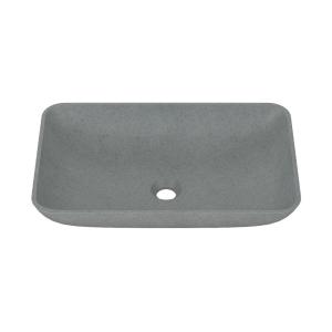 Medium Size Mottled Bluish Grey Concrete Wash Basin With Center Drain Location