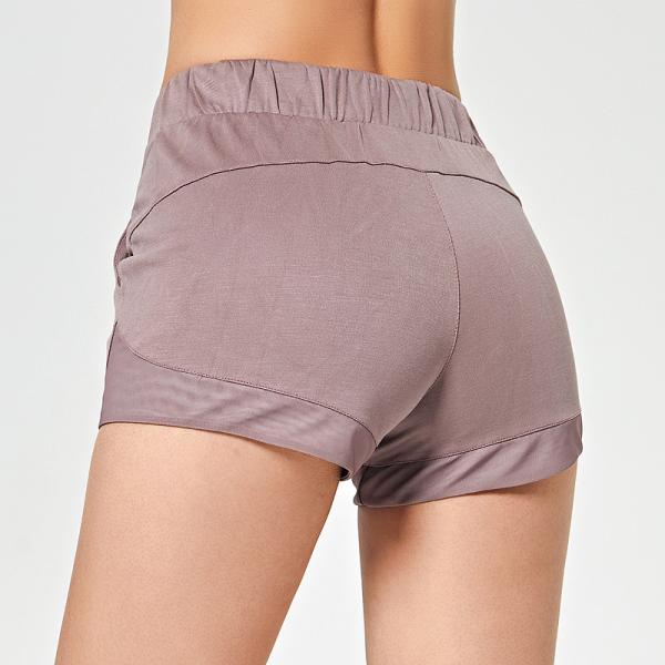Oem Factory Manufacturer Custom Logo Women Anti Wrinkle Soft Running Shorts Breathable Yoga Shorts With Pockets
