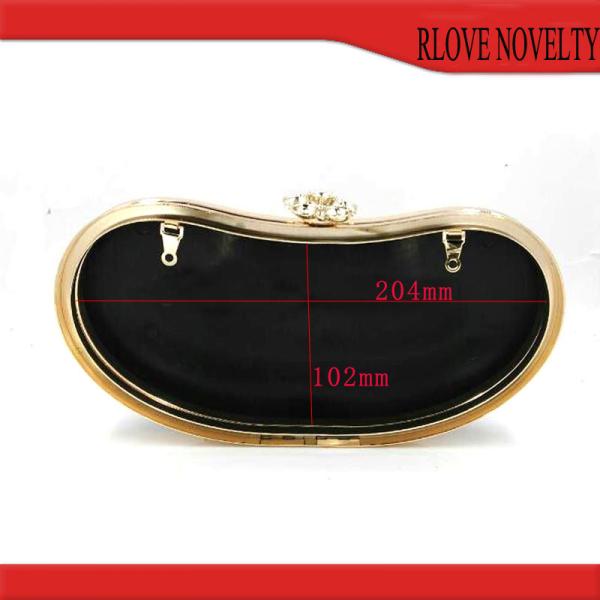 Handbags Accessories Gold Custom Iron Oval Metal Purse Frame Box Clutch Bag