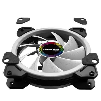 Quality RGB Computer  Fan 120mm 4pin Dual Aura Fan with Remote Controller Computer  RGB  Cooling Fans for sale