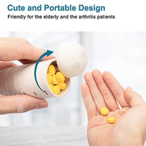 Cute Pill Organizer 7 Day, Weekly Pill Cases Box Waterproof MoistureProof,Travel Weekly Pill Box Case Portable Design to Hold Vi