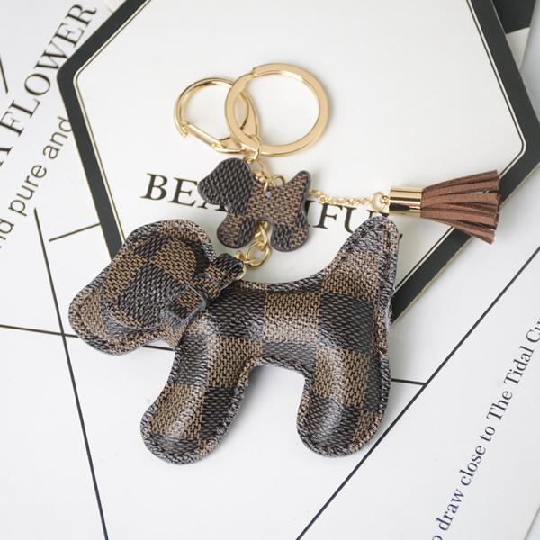 OEM Leather Teddy Bear Keychain , 65mm Cute Keychains For Women