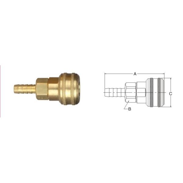 1/4" Brass Pneumatic Quick Connect Coupling I Series For Industrial Interchange