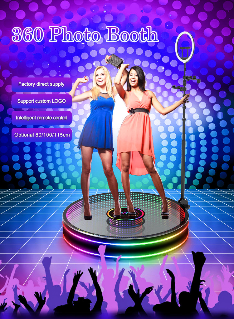 Slow Motion Rotating Video Booth Low Noise 360 Rotating Camera For Party LED Enclosure