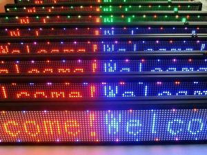 China P10 / P12 2R1G AC220V / 110V Tri Color Led Message Display Screen modules For Advertising Media on sale