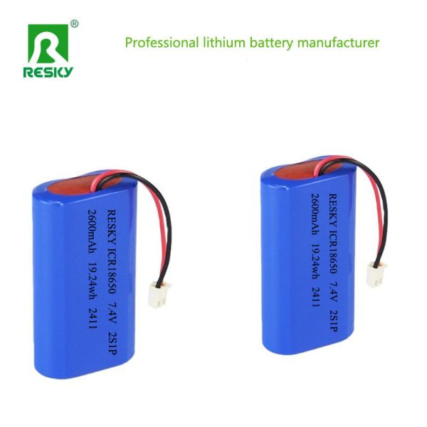 Lithium Battery Cell 18650 Li-ion Battery Pack 3.7v 7.4V 2600mAh 19.24wh Power Lithium Batteries