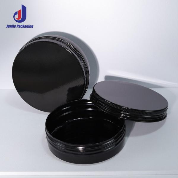100ml 100g Round Flat Shape Black Color Professional Aluminum Container for Cosmetic Packaging