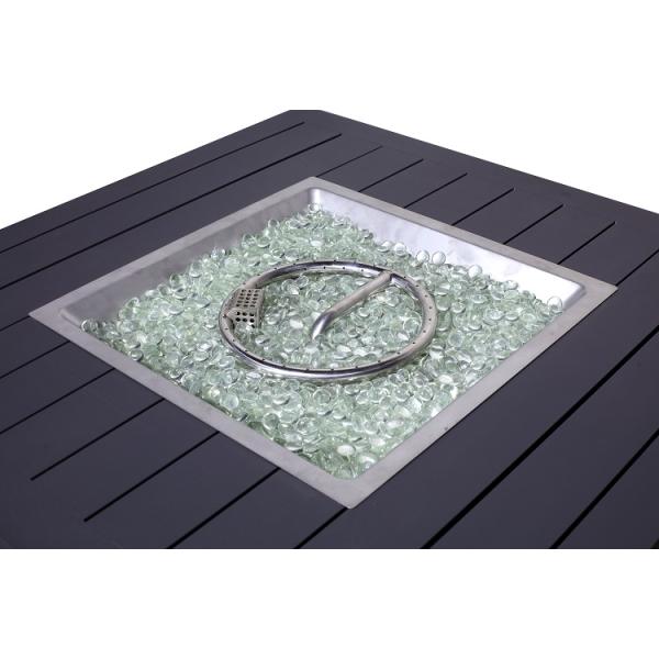 50000 BTU Rectangular Table Top Fire Pit Contemporary Design