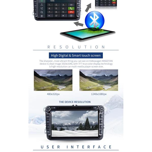 VW GOLF TIGUAN TOURAN Volkswagen DVD Player Android 8.0 Gps Navigator