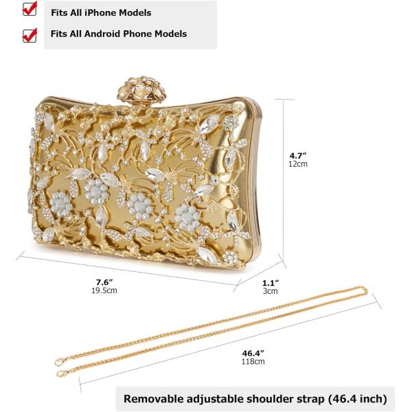Evening Bag Clutch Purses for Women Rhinestones Purse Sparkling Party Shoulder Handbag Wedding Bag with Chain