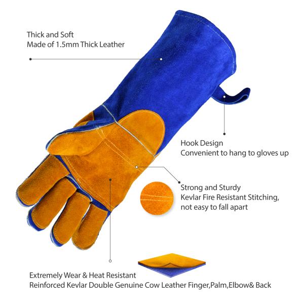 SAFEYEAR 16in Safety Working Gloves Welding Gloves Heat Resistant Flome Resistant