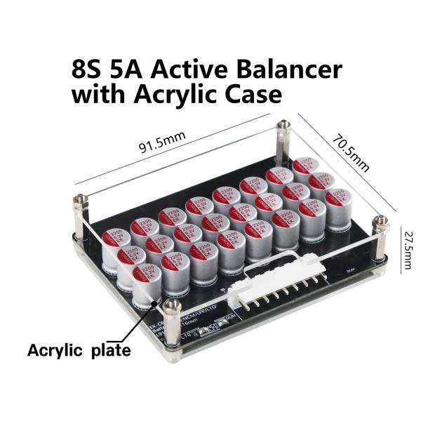 Enerkey 5A 6S 7S 8S Active Balancer with Acrylic Plate Li-ion/Lto/Lifepo4 Battery Equalizer for Electric Tricycle