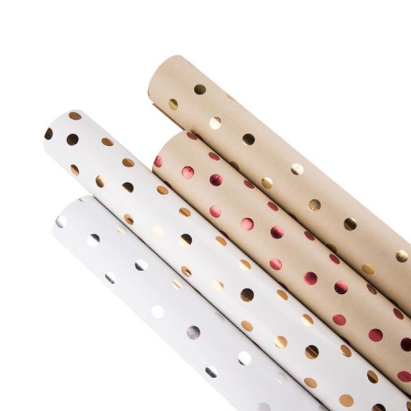 Quality Anti Scratch Dots Wrapping Paper Recyclable Wood Pulp Paper For Flower / Gift Package for sale