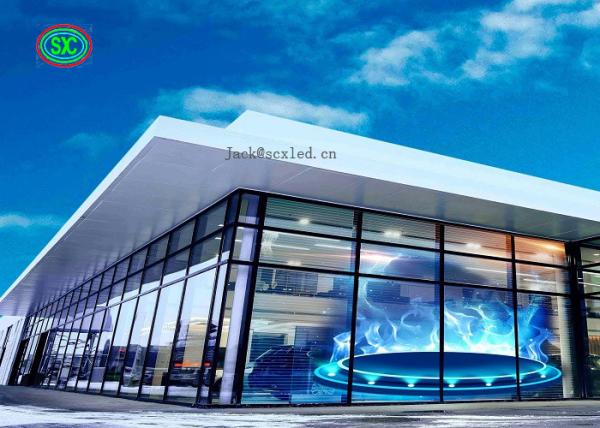 Quality 1R1G1B Magic Transparent Glass Led Window Display P3.91 with energy saving for sale
