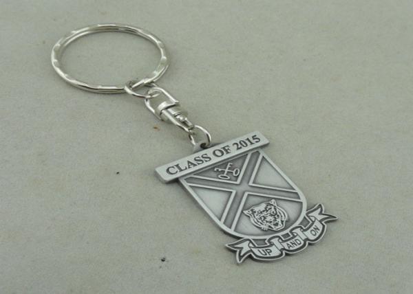 Quality Die Struck Silver Promotional Keychain Laser Engraved Personalised Key Rings for sale