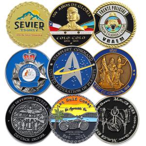 Metal Enamel Custom Commemorative Coin Brass Silver Plated Alloy Old 3D Coins