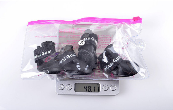 Pet supplies silicone rain boots, non-slip pet shoes, candy color fashion cute dog shoes，red,yellow,pink,black;