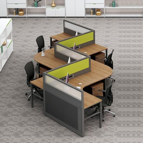 Quality 4 Seater Office Workstation Desks Thickness 30mm Cubicle Partition for sale