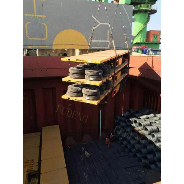 40ft 20ft 3 Axles Flatbed Container Trailer , Container Semi Trailer 60-70Tons