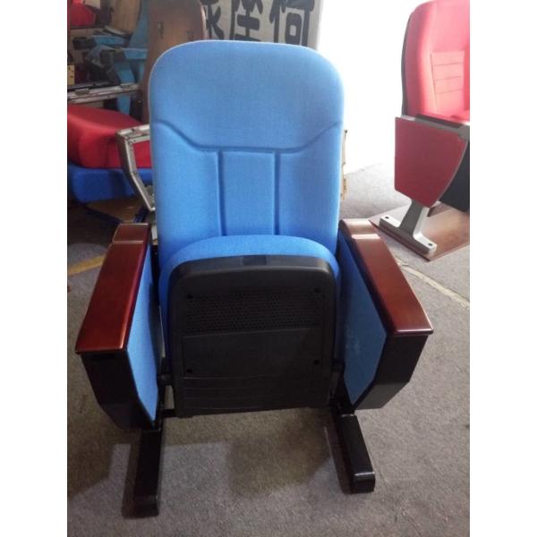 Movable Foot Fold Up Fabric Auditorium Chairs With PP Back / Church Hall Chair