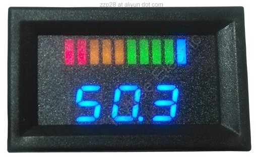 battery gauge blue dual LED line Digital Battery Discharge Indicator for electric LSV NSV golf carts 12V up to 200V