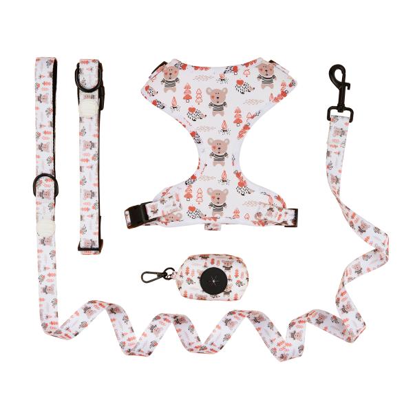 XS S M L XL Puppy Harness And Leash Set Air Mesh Soft Neoprene Collar And Lead Set